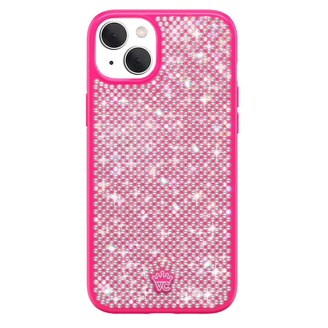 Hot Pink Caviar Crystals iPhone Case – Chic Designer-Style Phone Cover
