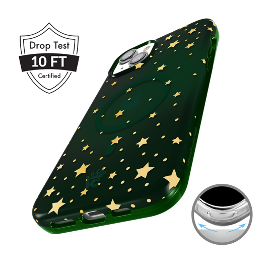 Evergreen Stars iPhone Case – Chic Designer-Style Phone Cover