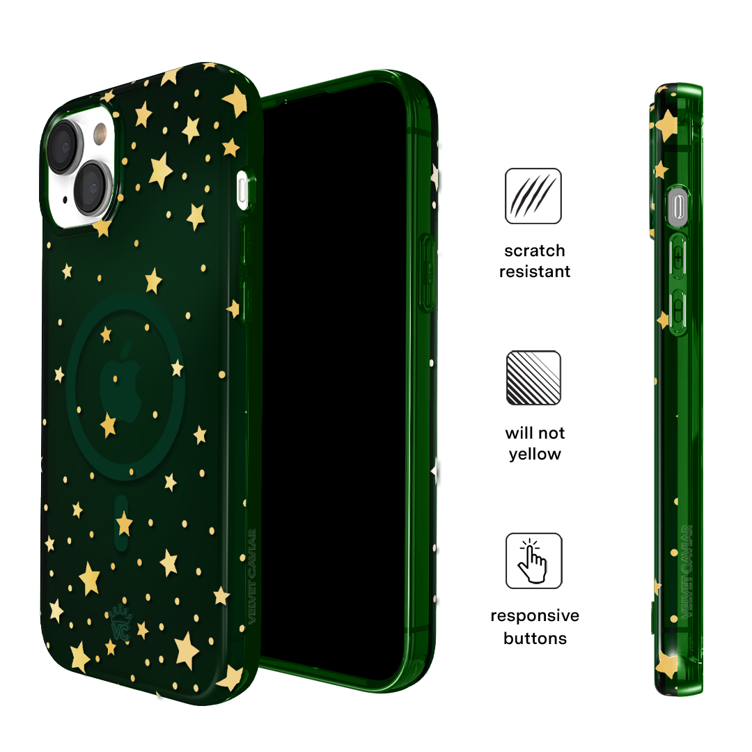 Evergreen Stars iPhone Case – Chic Designer-Style Phone Cover