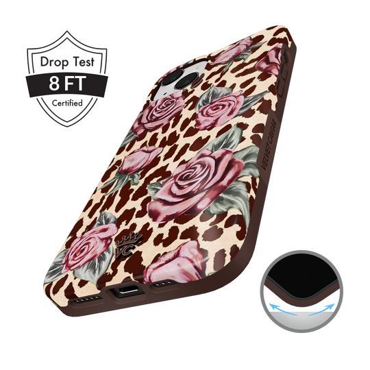 Rosy Leopard iPhone Case – Aesthetic Shockproof Phone Cover