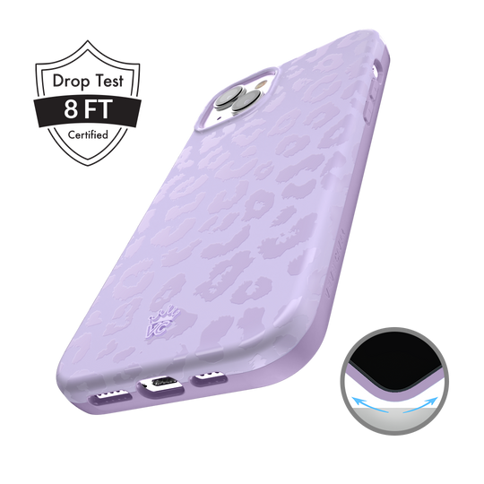 Lilac Leopard iPhone Case – Trendy Protective Phone Cover