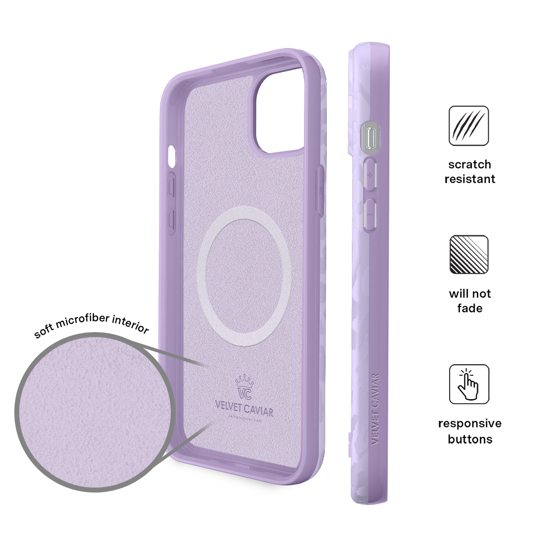 Lilac Leopard iPhone Case – Trendy Protective Phone Cover