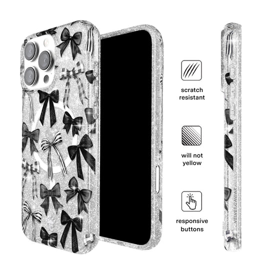 Gothic Bows iPhone Case – Trendy Protective Phone Cover