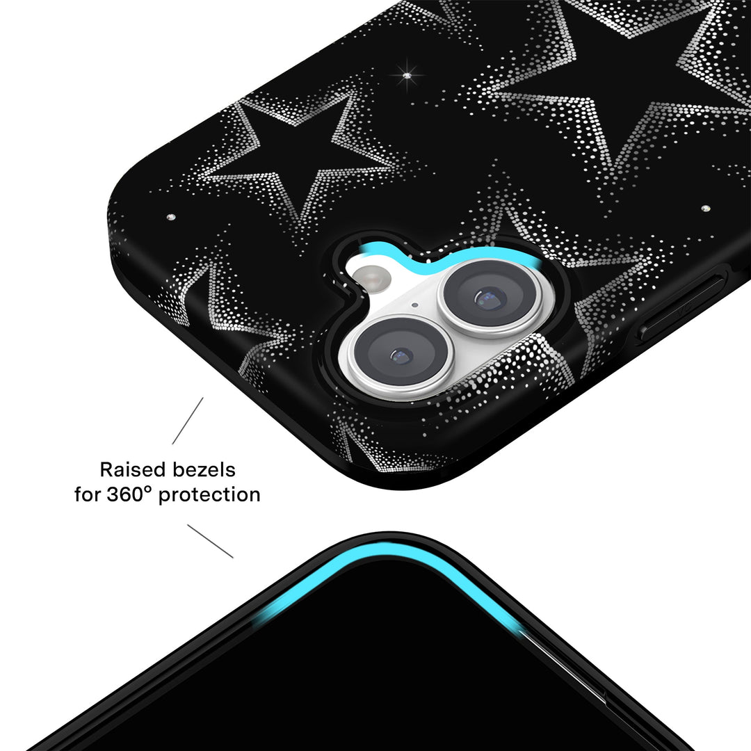 Crystal Chrome Stars iPhone Case – Cute Aesthetic Phone Cover