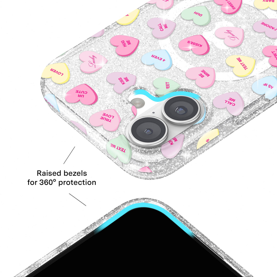 Sweet Hearts Glitter iPhone Case – Stylish Slim Phone Cover