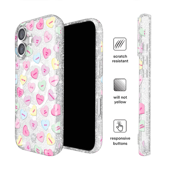 Sweet Hearts Glitter iPhone Case – Stylish Slim Phone Cover