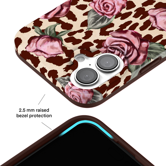 Rosy Leopard iPhone Case – Aesthetic Shockproof Phone Cover