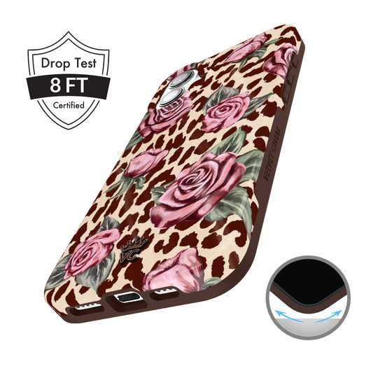 Rosy Leopard iPhone Case – Aesthetic Shockproof Phone Cover