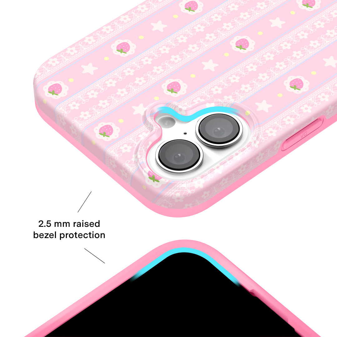 Strawberry Macaron iPhone Case – Chic Designer-Style Phone Cover