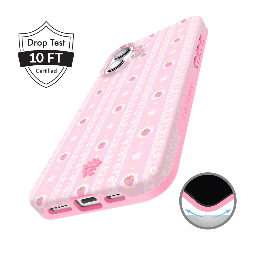 Strawberry Macaron iPhone Case – Chic Designer-Style Phone Cover