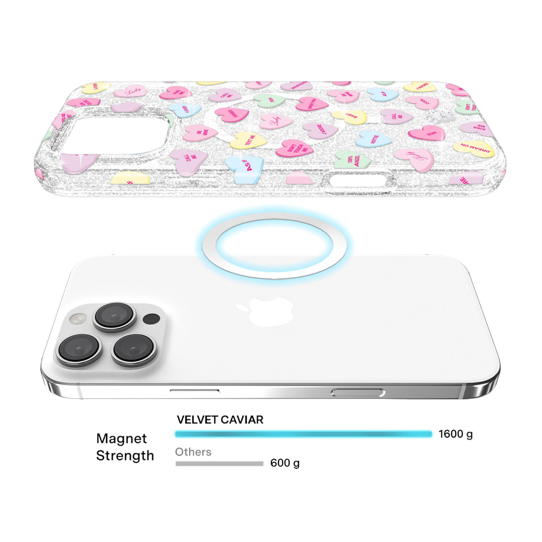 Sweet Hearts Glitter iPhone Case – Stylish Slim Phone Cover