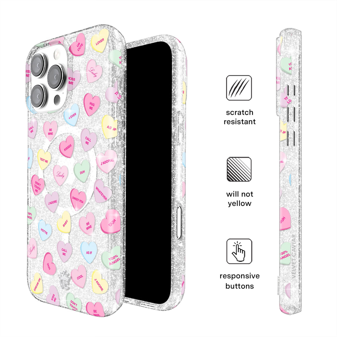 Sweet Hearts Glitter iPhone Case – Stylish Slim Phone Cover