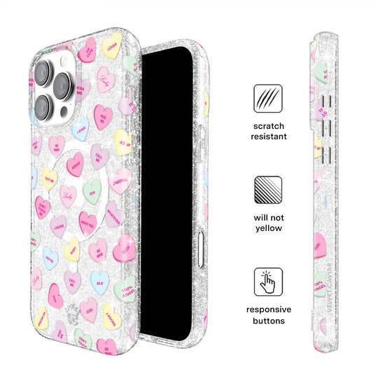 Sweet Hearts Glitter iPhone Case – Stylish Slim Phone Cover
