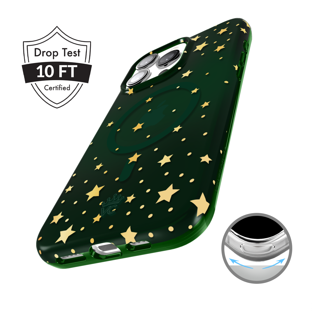 Evergreen Stars iPhone Case – Chic Designer-Style Phone Cover