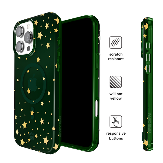 Evergreen Stars iPhone Case – Chic Designer-Style Phone Cover