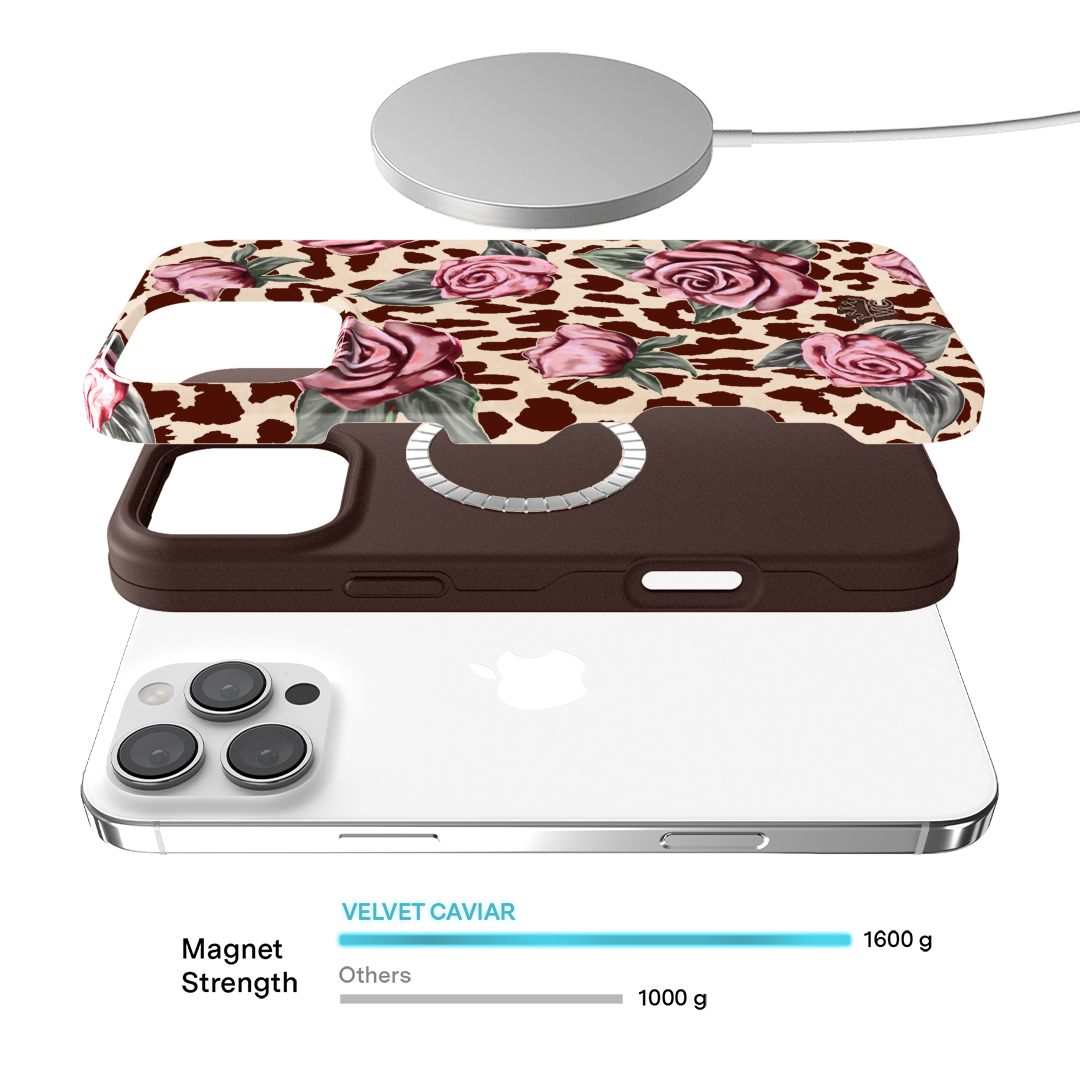Rosy Leopard iPhone Case – Aesthetic Shockproof Phone Cover