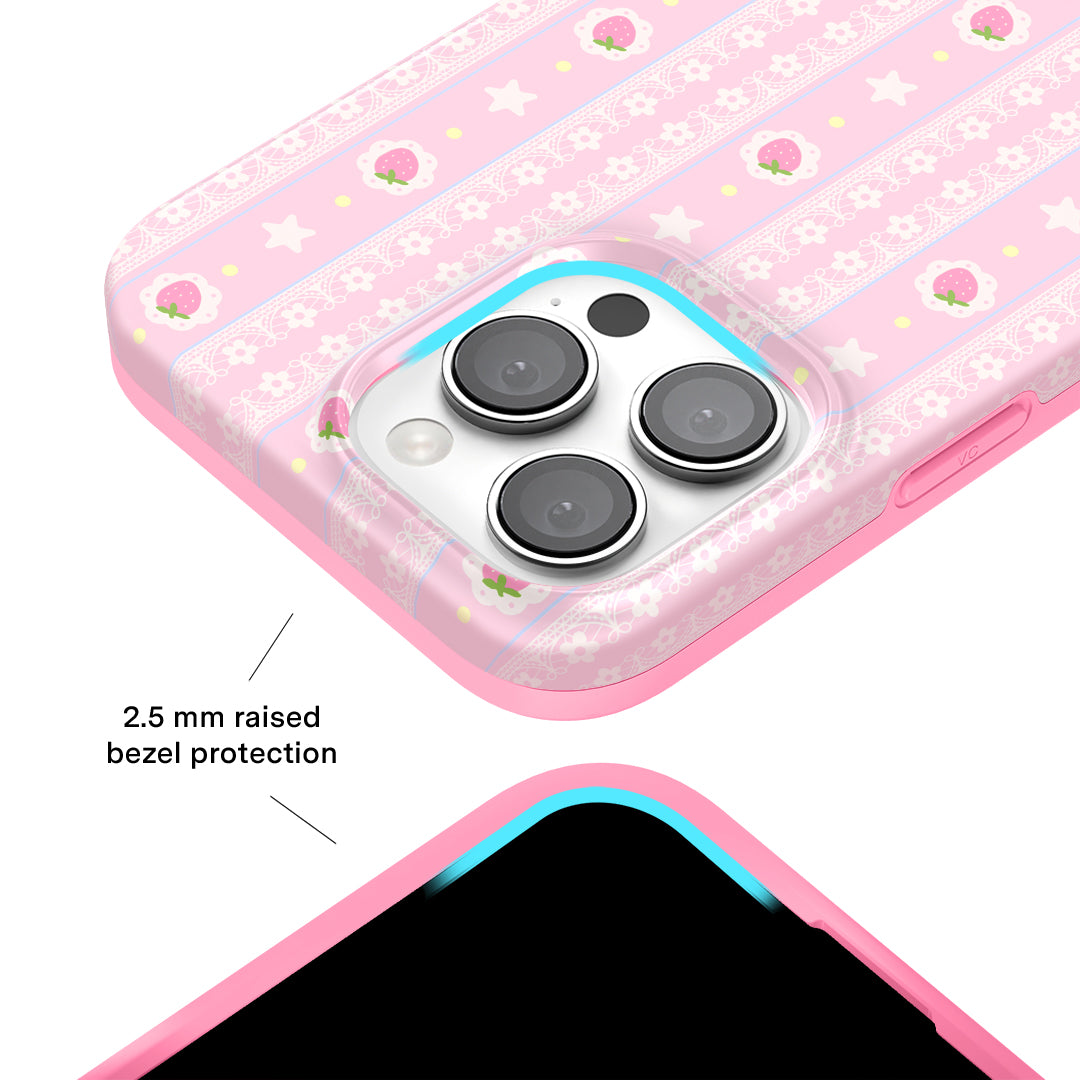 Strawberry Macaron iPhone Case – Chic Designer-Style Phone Cover