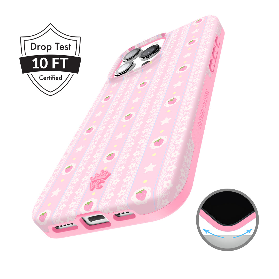 Strawberry Macaron iPhone Case – Chic Designer-Style Phone Cover