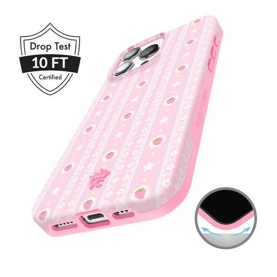 Strawberry Macaron iPhone Case – Chic Designer-Style Phone Cover