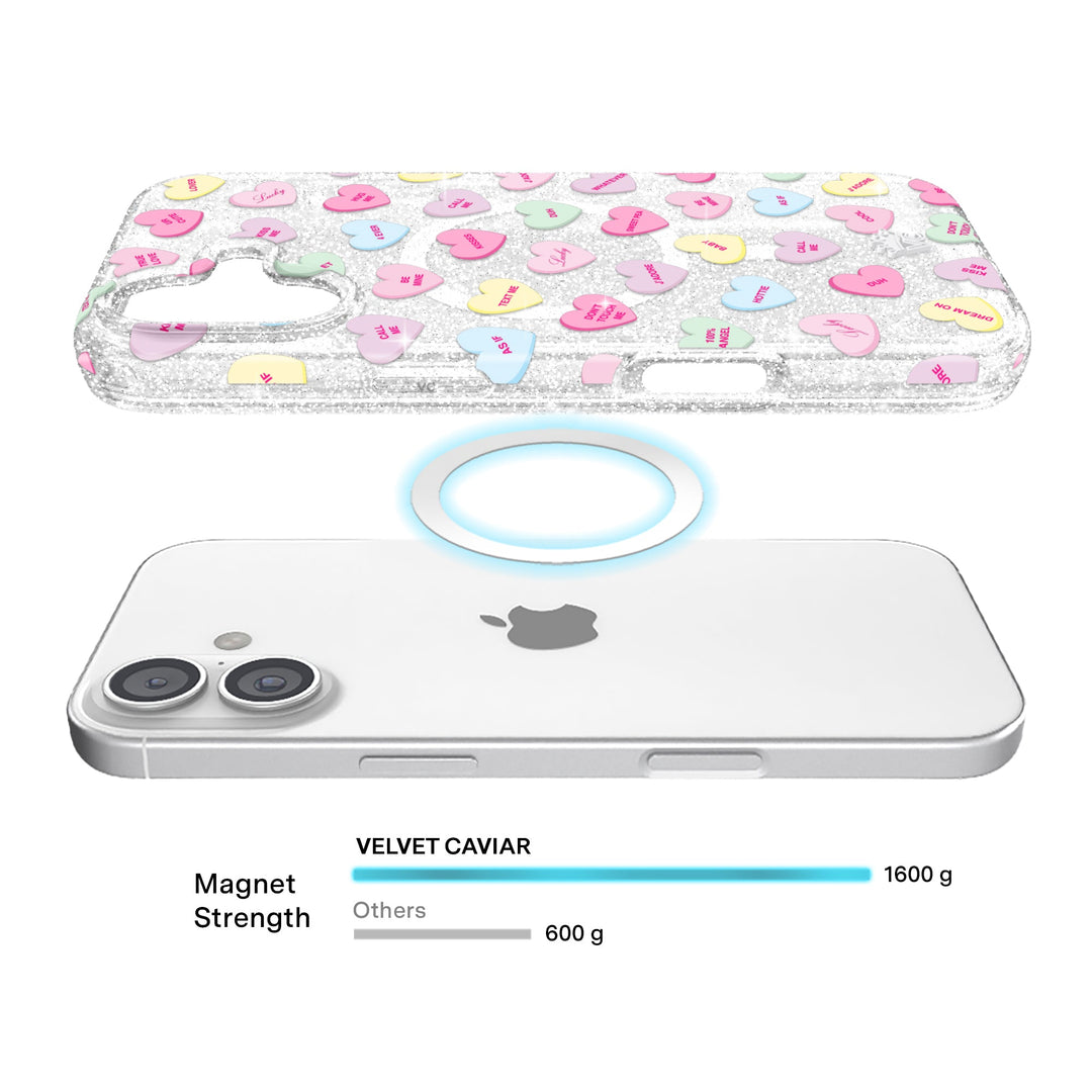 Sweet Hearts Glitter iPhone Case – Stylish Slim Phone Cover