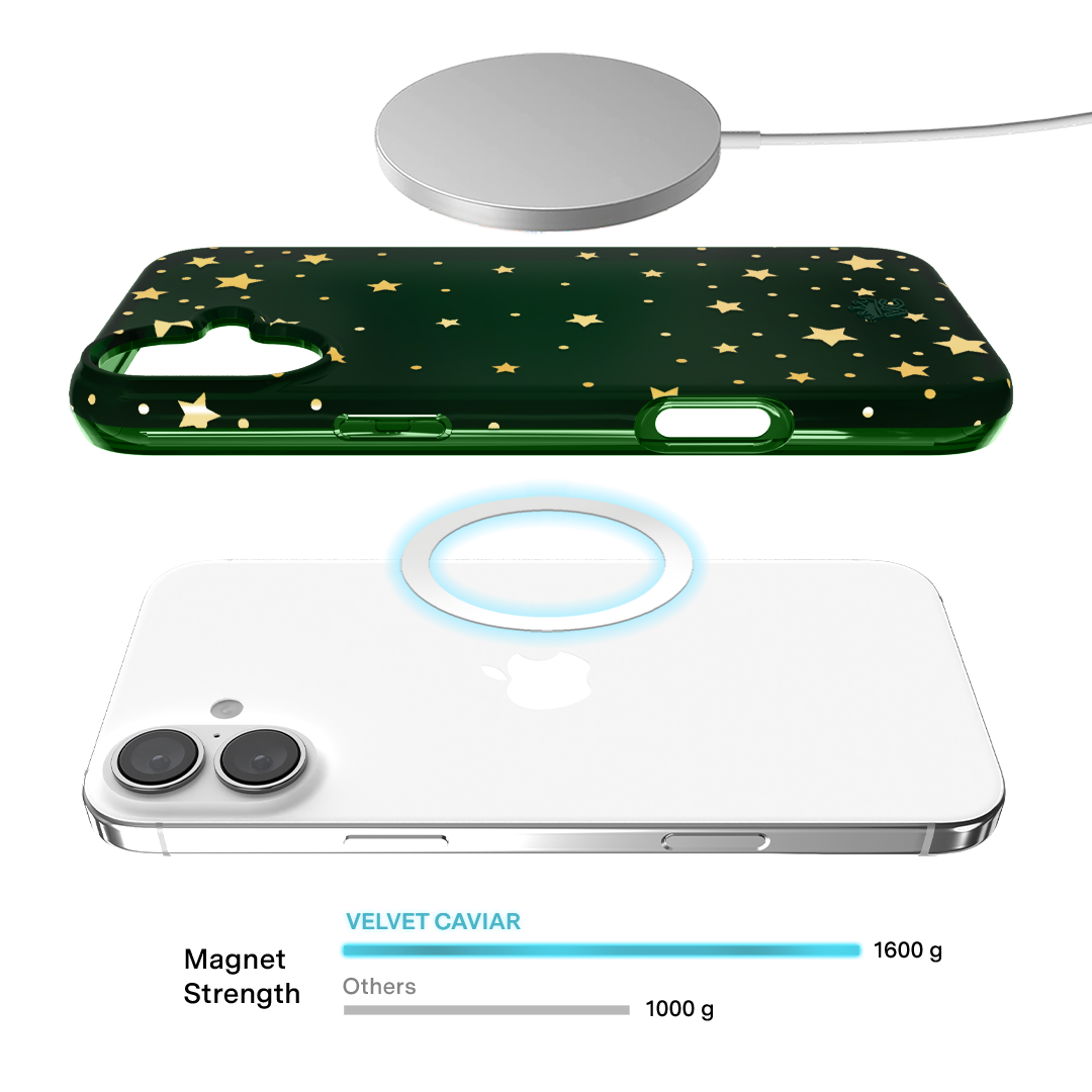 Evergreen Stars iPhone Case – Chic Designer-Style Phone Cover