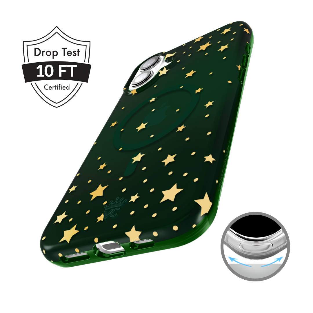 Evergreen Stars iPhone Case – Chic Designer-Style Phone Cover