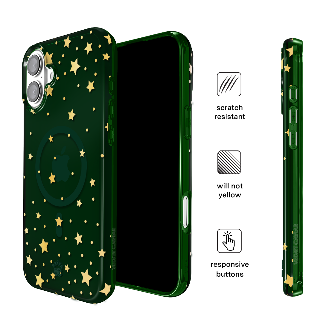 Evergreen Stars iPhone Case – Chic Designer-Style Phone Cover