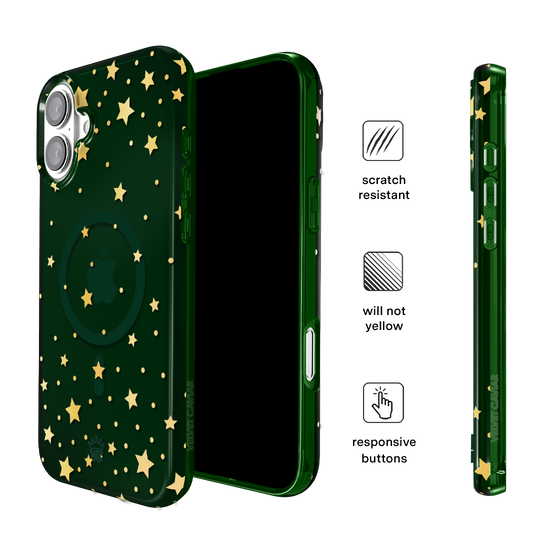 Evergreen Stars iPhone Case – Chic Designer-Style Phone Cover