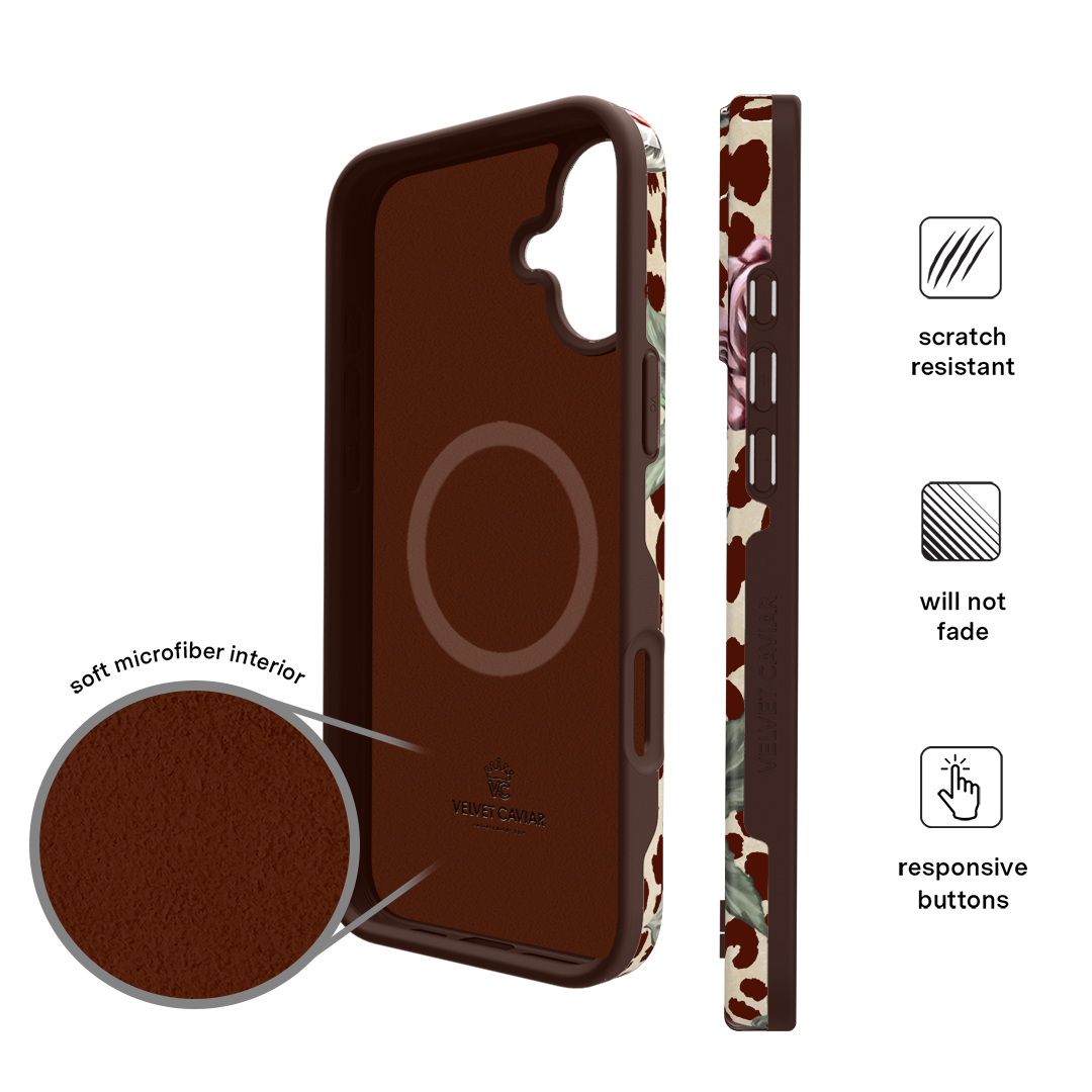 Rosy Leopard iPhone Case – Aesthetic Shockproof Phone Cover