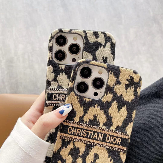 Elegant Premium Monogram Leopard Phone Case