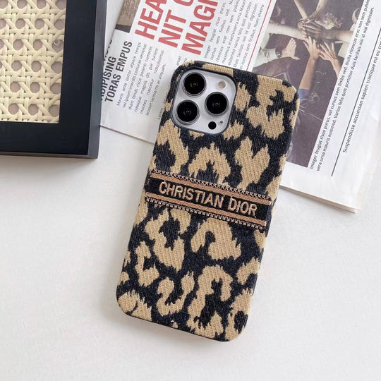 Elegant Premium Monogram Leopard Phone Case