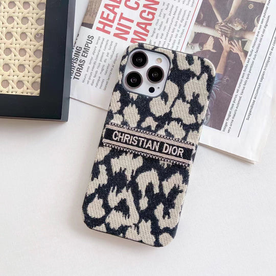 Elegant Premium Monogram Leopard Phone Case
