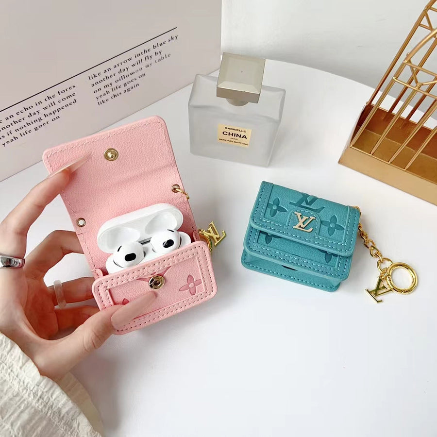 Monogrammed AirPods Case Cover with Keychain