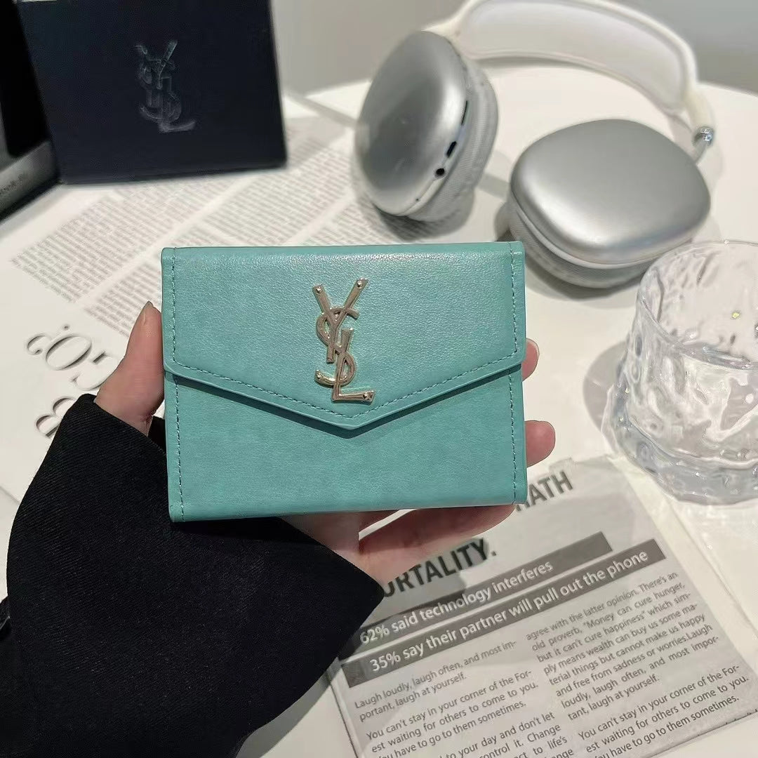 Luxury Monogram Compact Wallet Card Holder