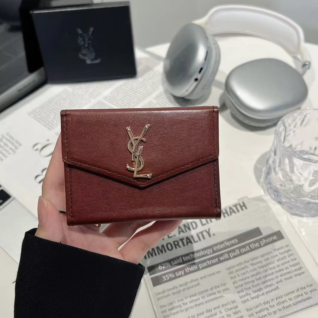 Luxury Monogram Compact Wallet Card Holder