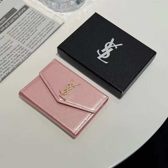Luxury Monogram Compact Wallet Card Holder