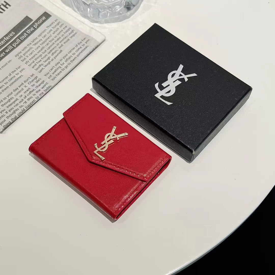 Luxury Monogram Compact Wallet Card Holder