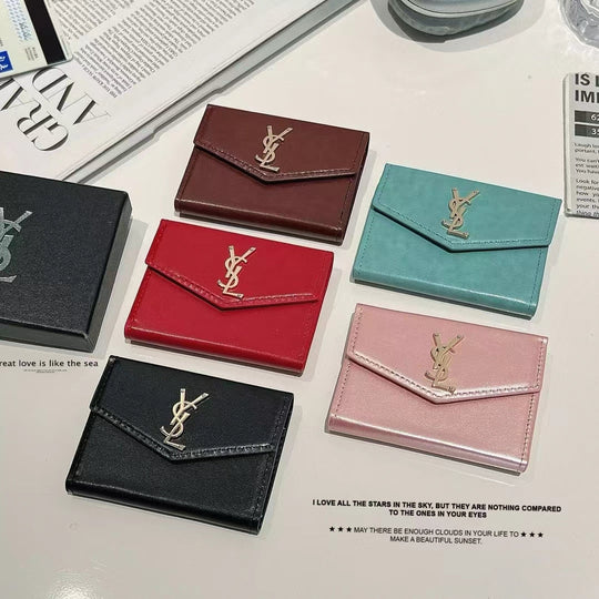 Luxury Monogram Compact Wallet Card Holder