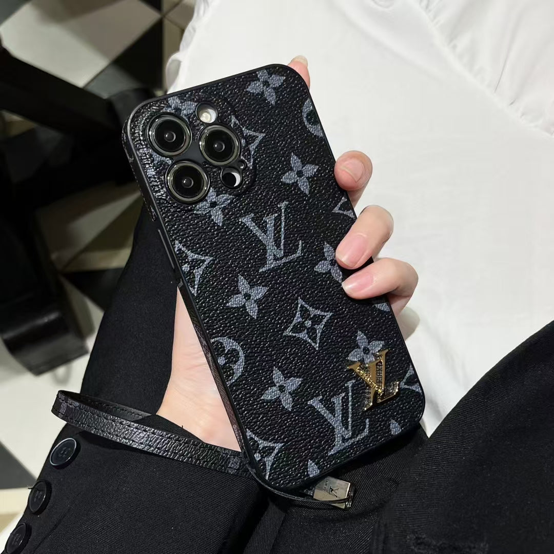 Black Phone Case With Hand Strap