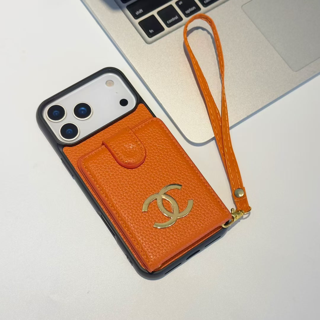 IPhone Case With Card Holder & Hand Strap