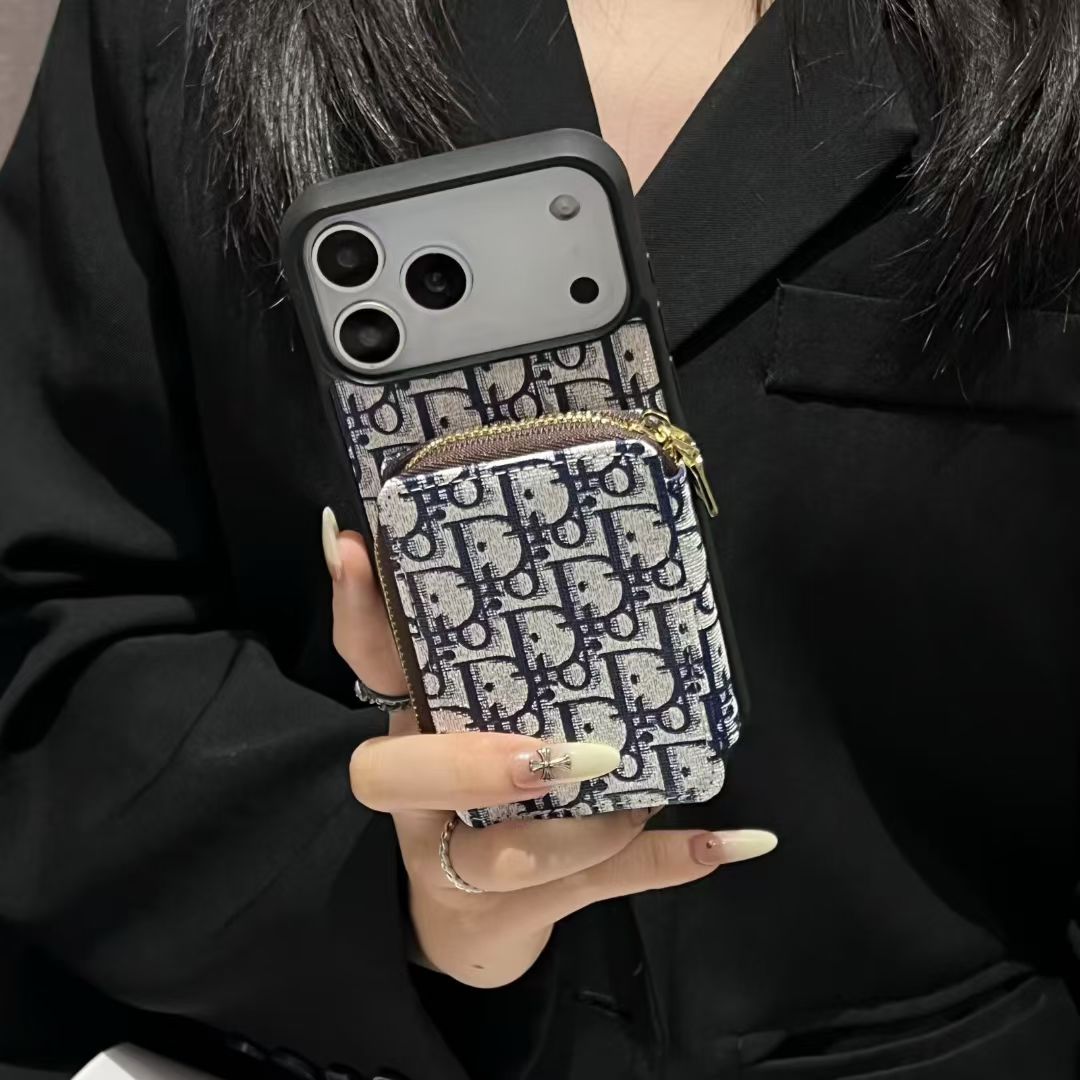 Designer IPhone Case With Zipper Card Holder
