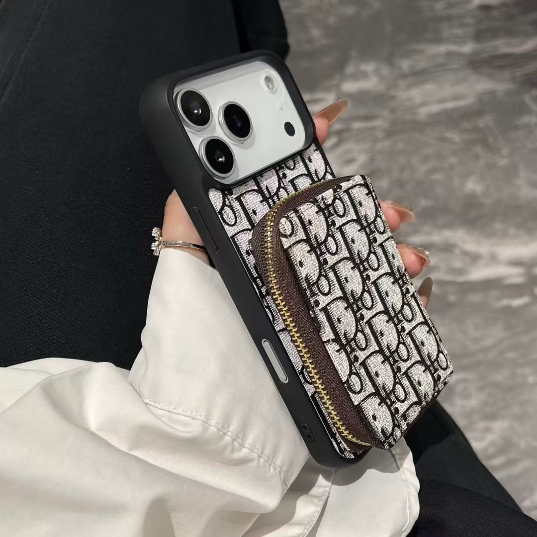 Designer IPhone Case With Zipper Card Holder