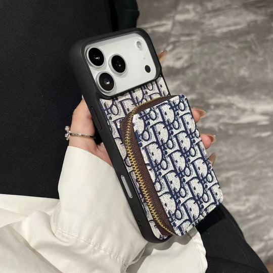 Designer IPhone Case With Zipper Card Holder