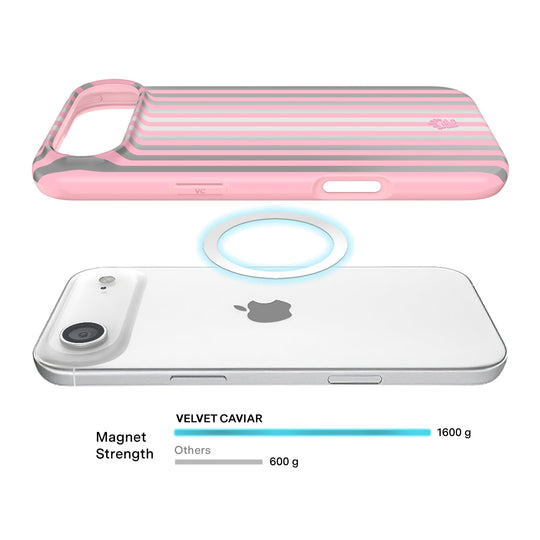 Pink Chrome Stripes iPhone Case – Aesthetic Shockproof Phone Cover
