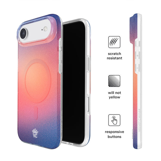 Sunset Glow Aura iPhone Case – Aesthetic Shockproof Phone Cover