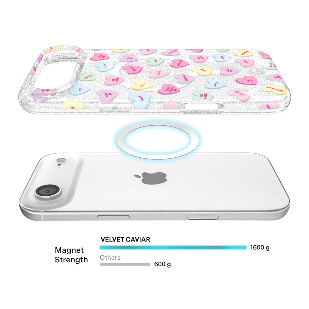 Sweet Hearts Glitter iPhone Case – Stylish Slim Phone Cover