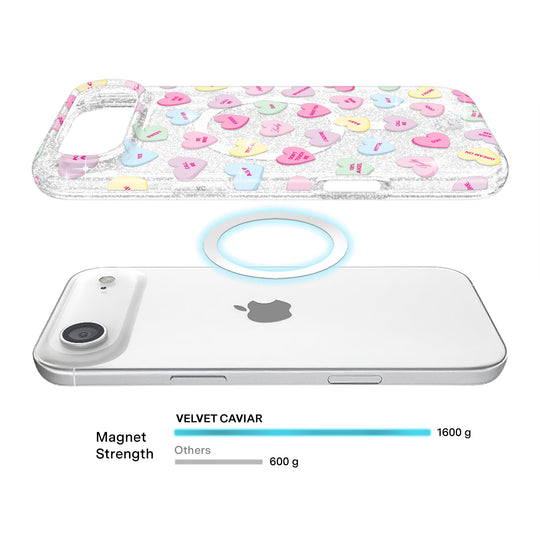 Sweet Hearts Glitter iPhone Case – Stylish Slim Phone Cover