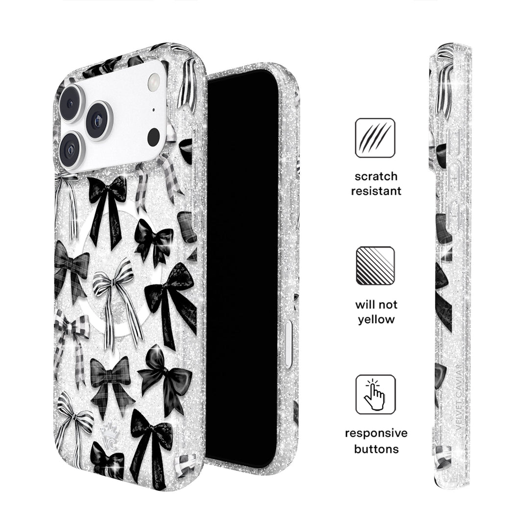 Gothic Bows iPhone Case – Trendy Protective Phone Cover