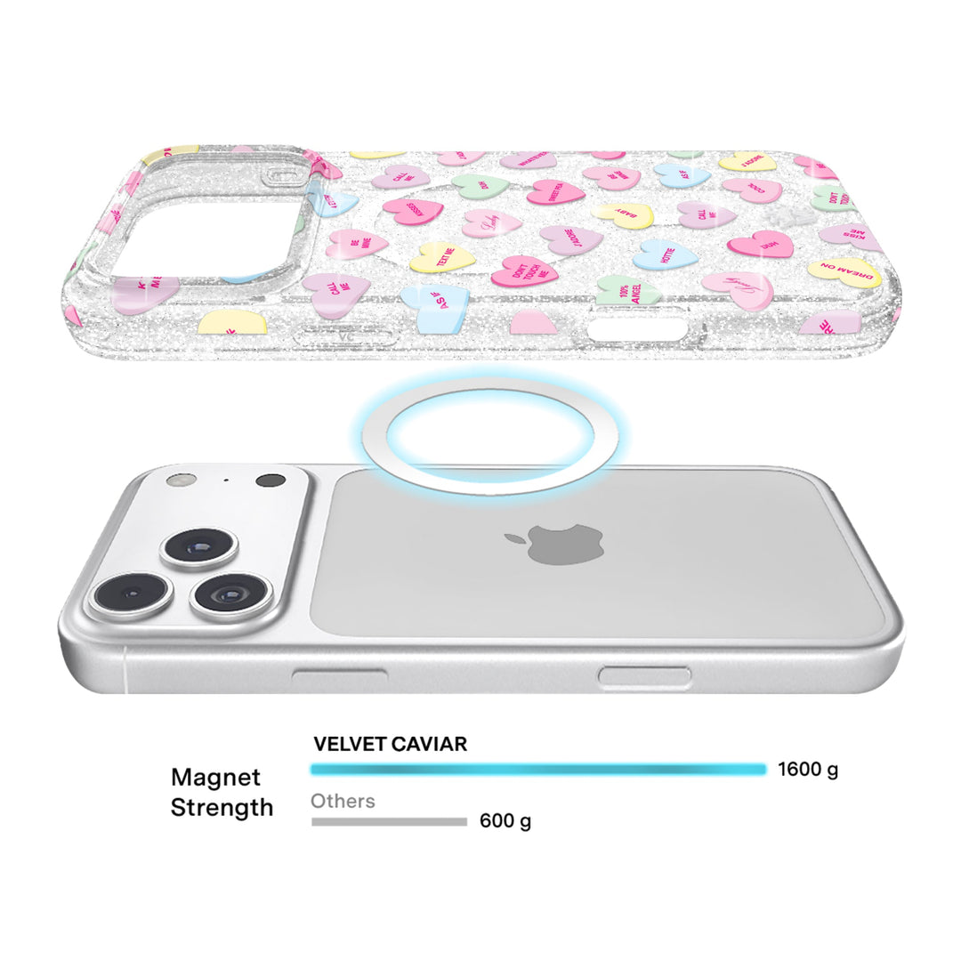 Sweet Hearts Glitter iPhone Case – Stylish Slim Phone Cover