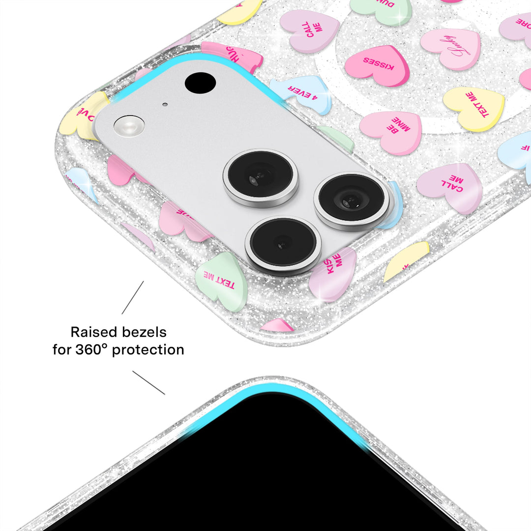 Sweet Hearts Glitter iPhone Case – Stylish Slim Phone Cover
